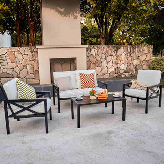 4 - Seater Patio Conversation Sets with Coffee Table - Natural Expressions