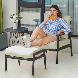 Patio Sofa With Multi - functional Ottoman - Natural Expressions