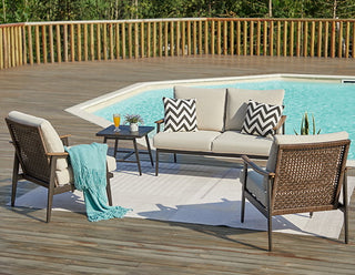 3 - Seater Wicker Back Conversation Set - Natural Expressions