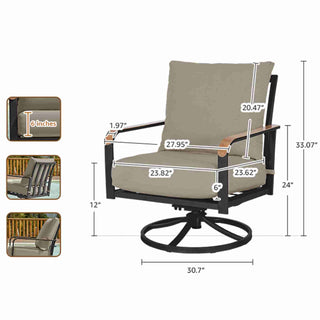 Swivel Glider Rocking Chairs with metal table - Natural Expressions