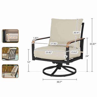 Swivel Glider Rocking Chairs with metal table - Natural Expressions