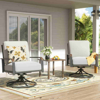 Swivel Glider Rocking Chairs with metal table - Natural Expressions