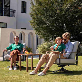 Swivel Glider Rocking Chairs with metal table - Natural Expressions