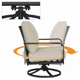 Swivel Glider Rocking Chairs with metal table - Natural Expressions