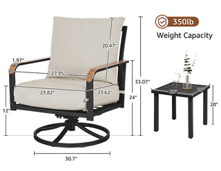 Swivel Glider Rocking Chairs with metal table