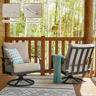 Swivel Glider Rocking Chairs with metal table