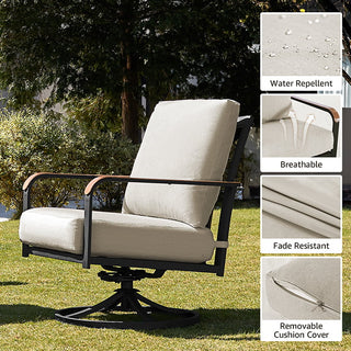 Swivel Glider Rocking Chairs with metal table