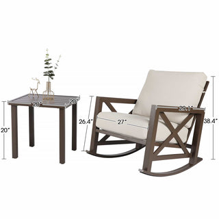 Patio Rocking Chair Set With Coffee Tables - Natural Expressions
