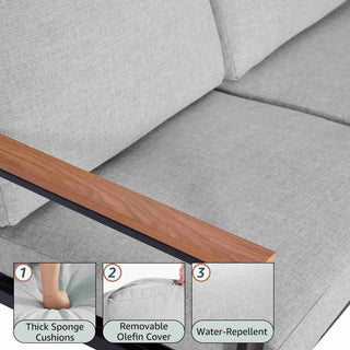 4 - Seater Mesh Back Conversation Set With Patio Coffee Table - Natural Expressions